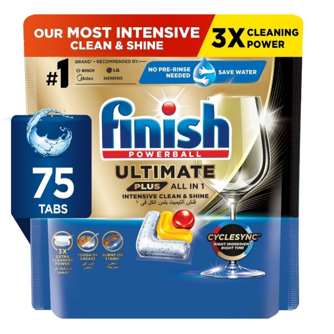قرص ماشین ظرفشویی فینیش اولتیمیت پلاس (Finish Ultimate Plus) ۷۵ عددی